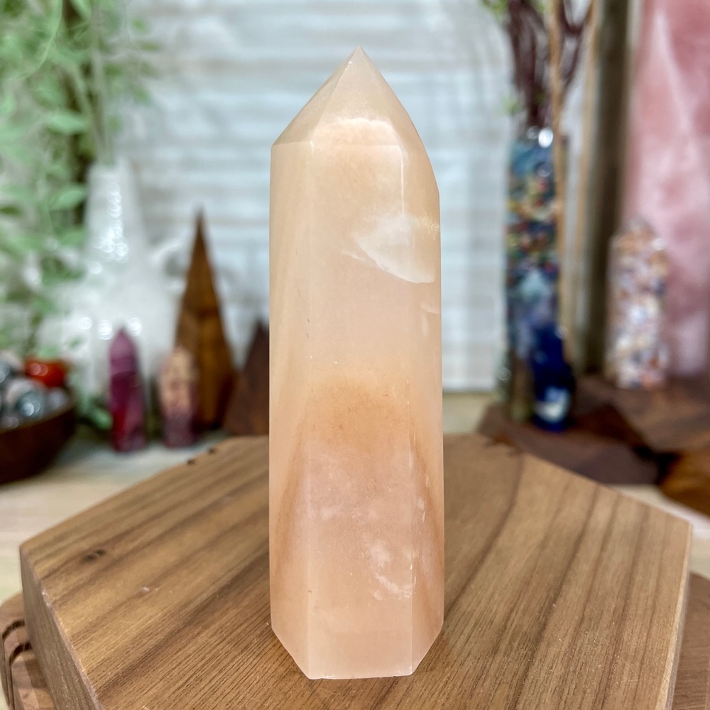 0795 Peach Calcite Crystal Point